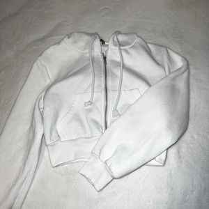 White cropped hoodie
